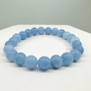 Natural Aquamarine 8mm Beaded Bracelet